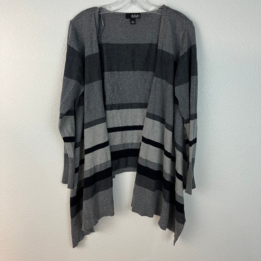 a.n.a Striped Waterfall Cardigan Rabbit Hair Blend Petite XL